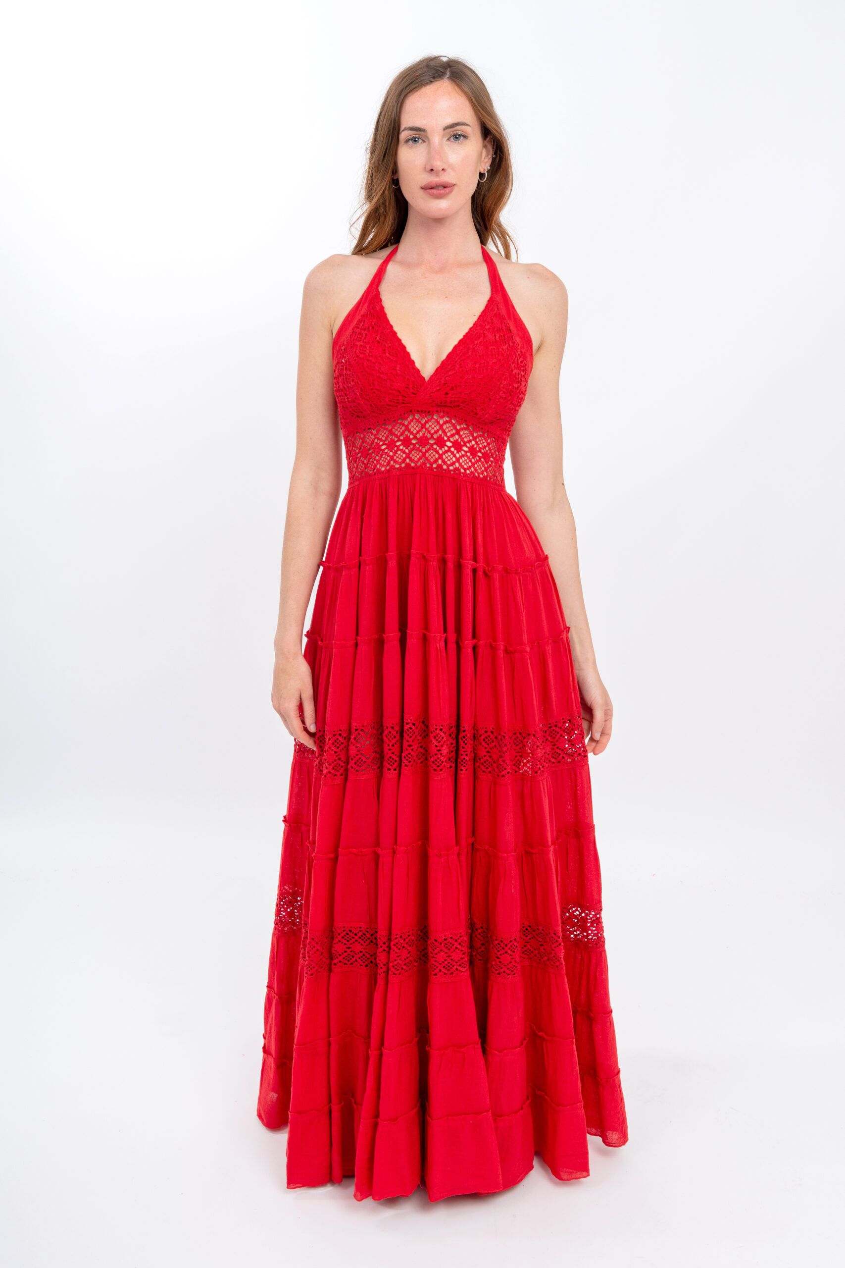vestido largo rojo